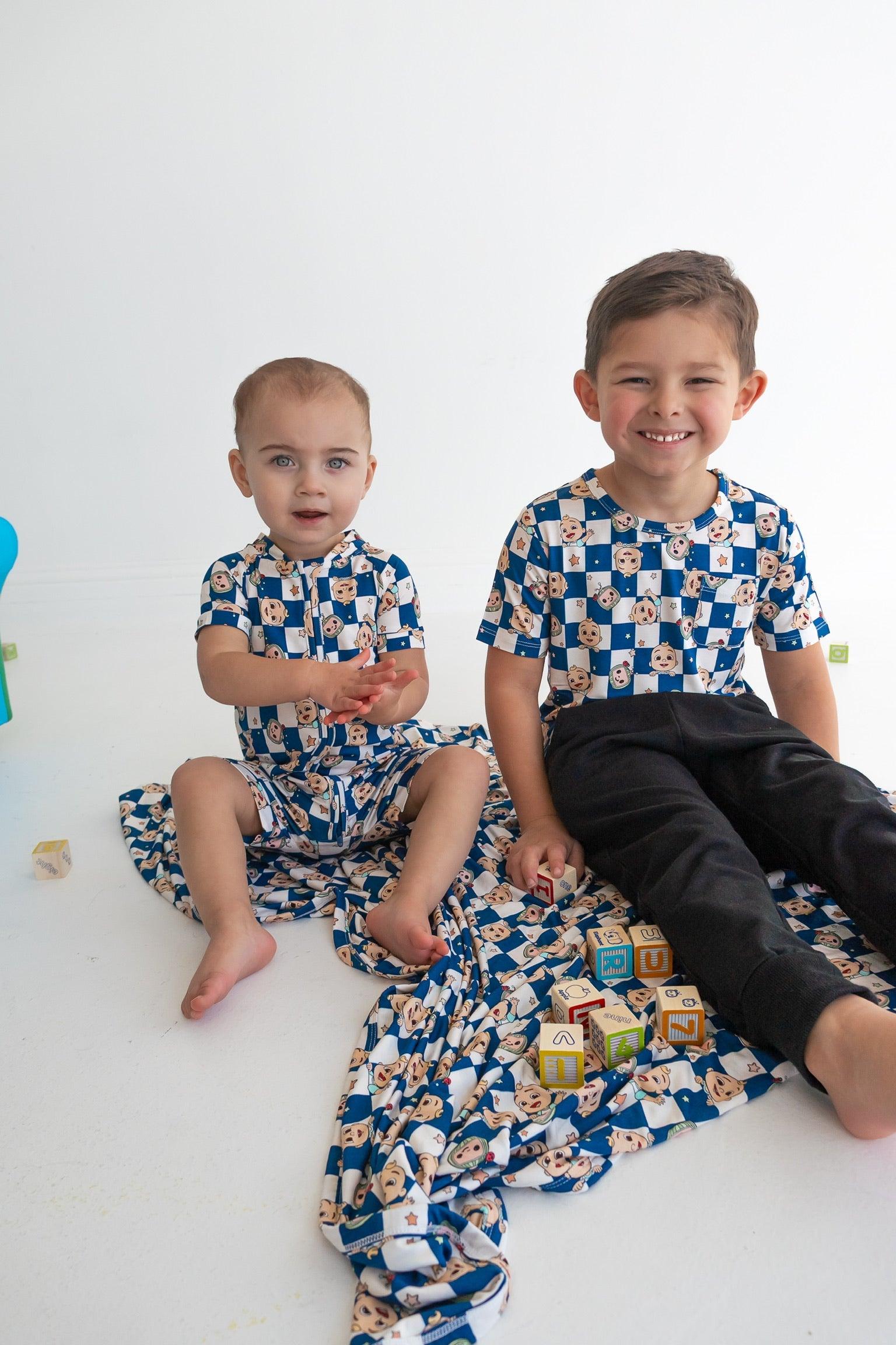 Dream Big Little Co x CoComelon JJ STARRY NIGHT CHECKERS DREAM POCKET TEE