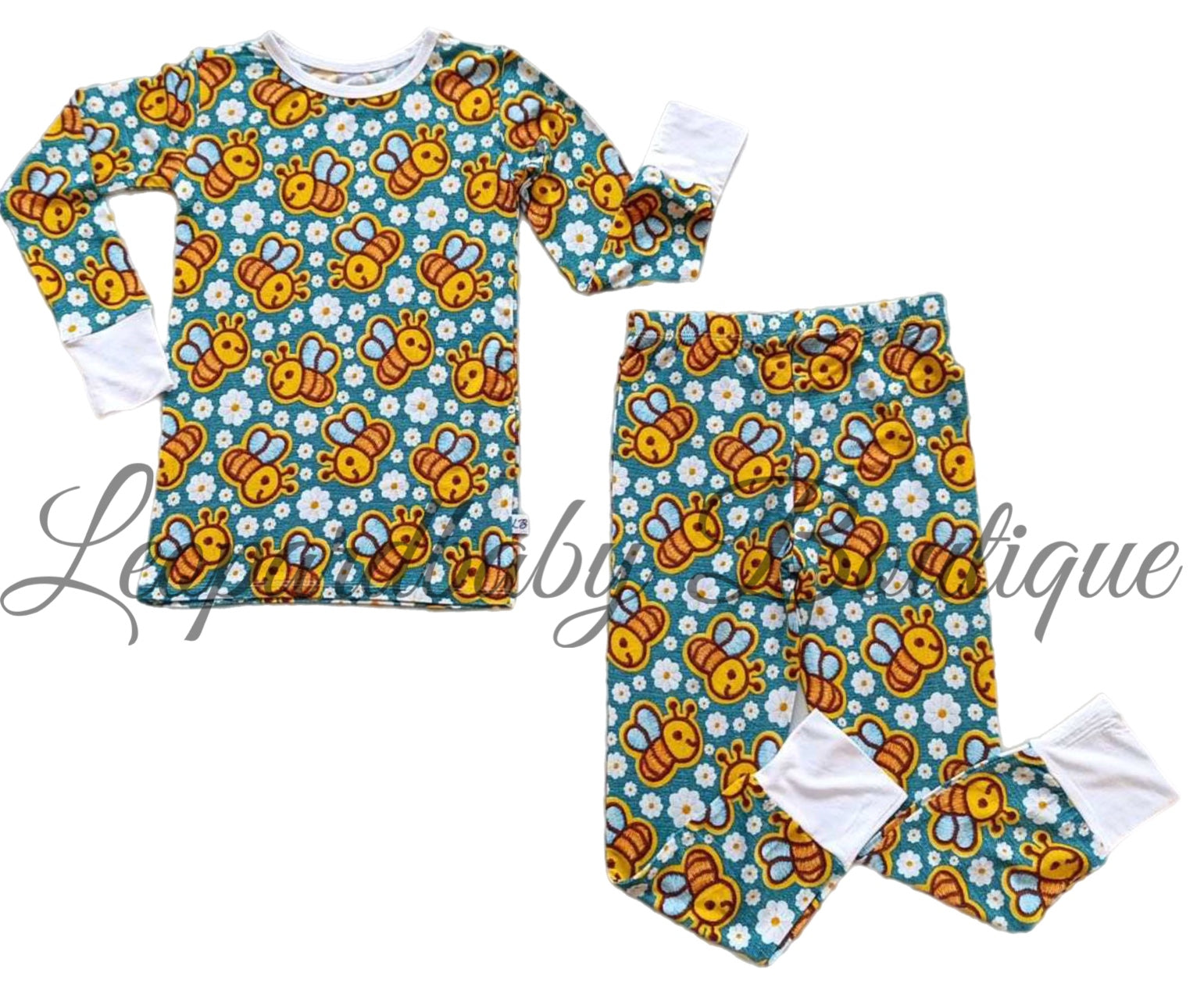Floral bees Two Piece Bamboo Pj