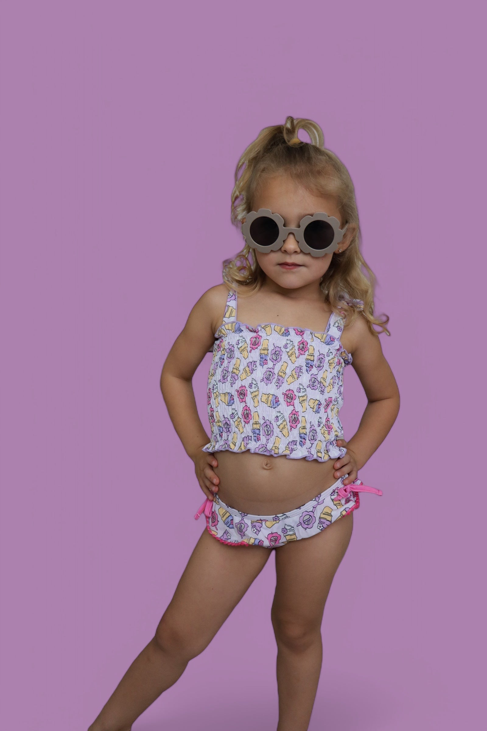 SWEET SUMMER DREAM SMOCKED TANKINI TWO PIECE SWIM SUIT
