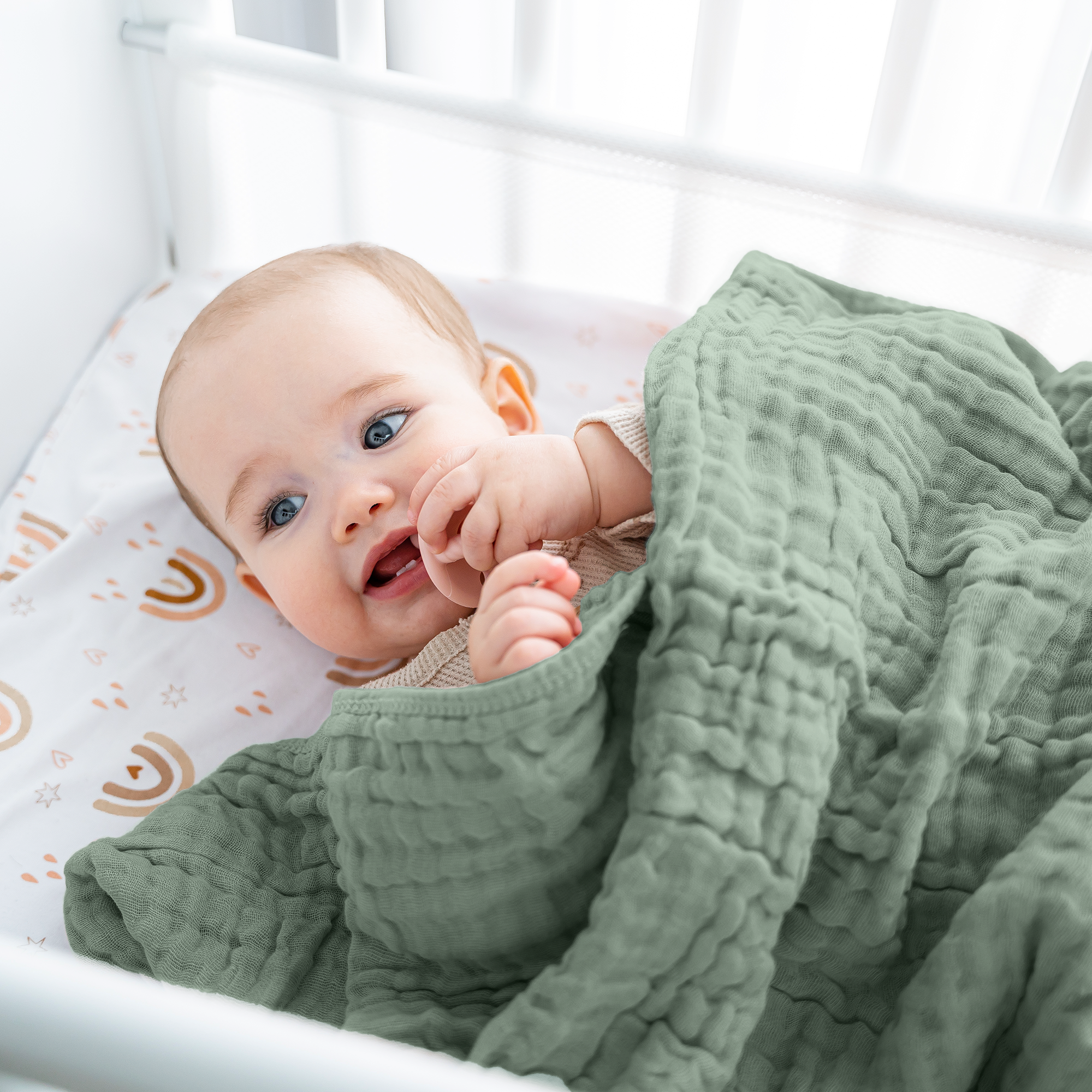 Baby Muslin Blanket in Fern