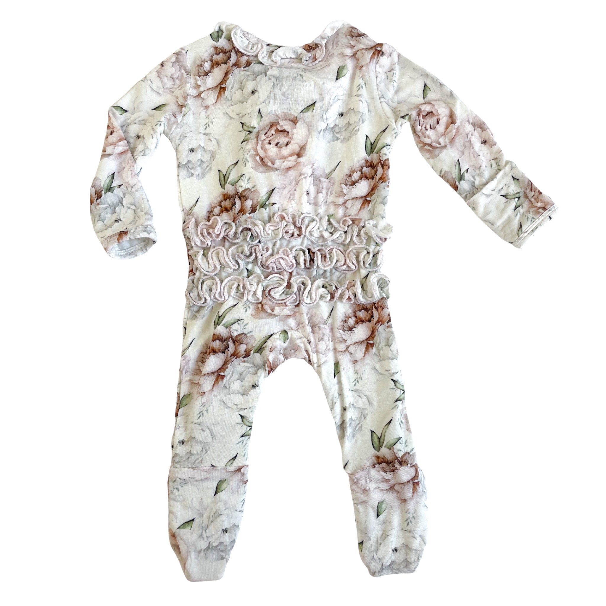 Floral Dreams | Convertible Ruffle Bamboo Zip Romper