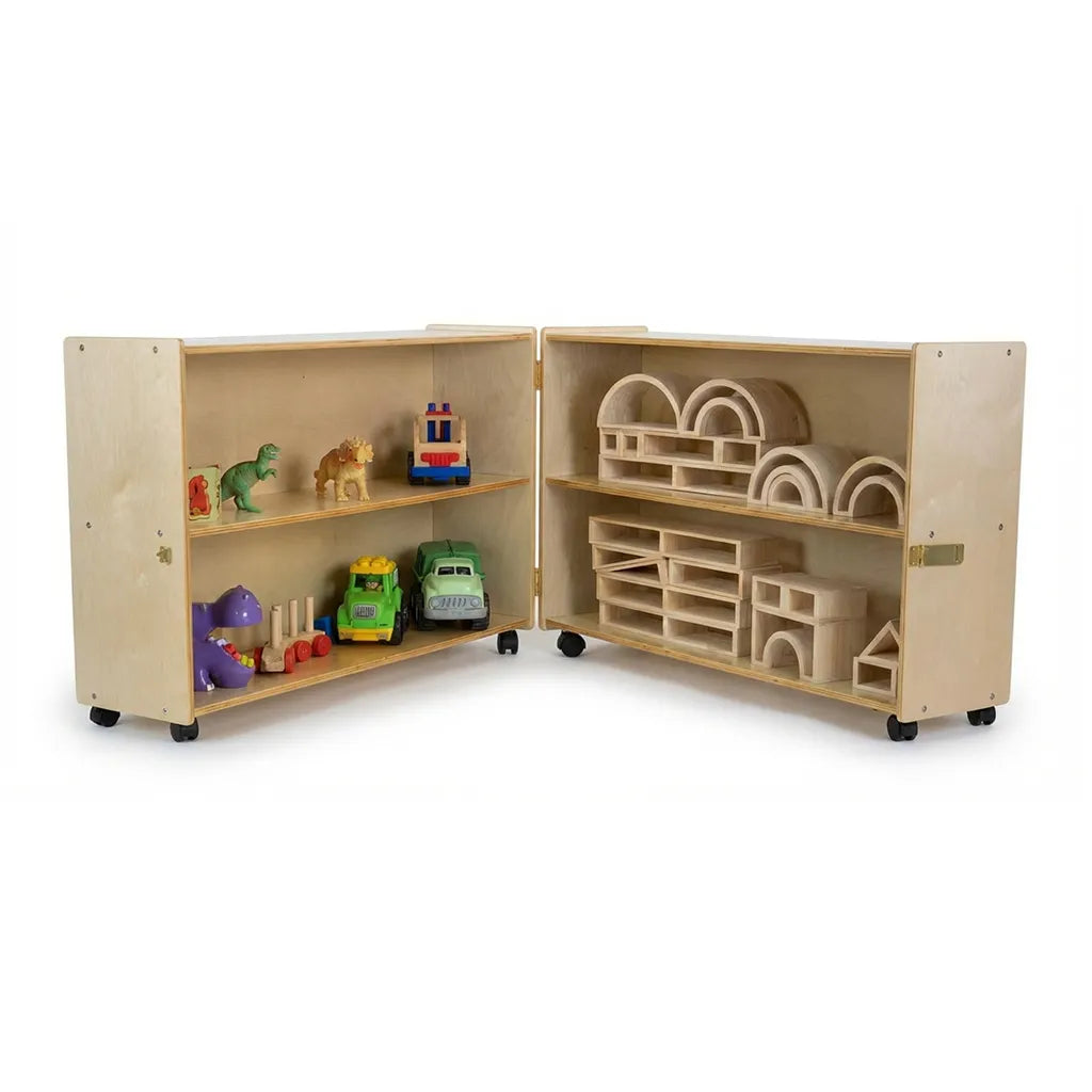 Folding Hinge Bookcase with Casters, 47-Inch Length Closed