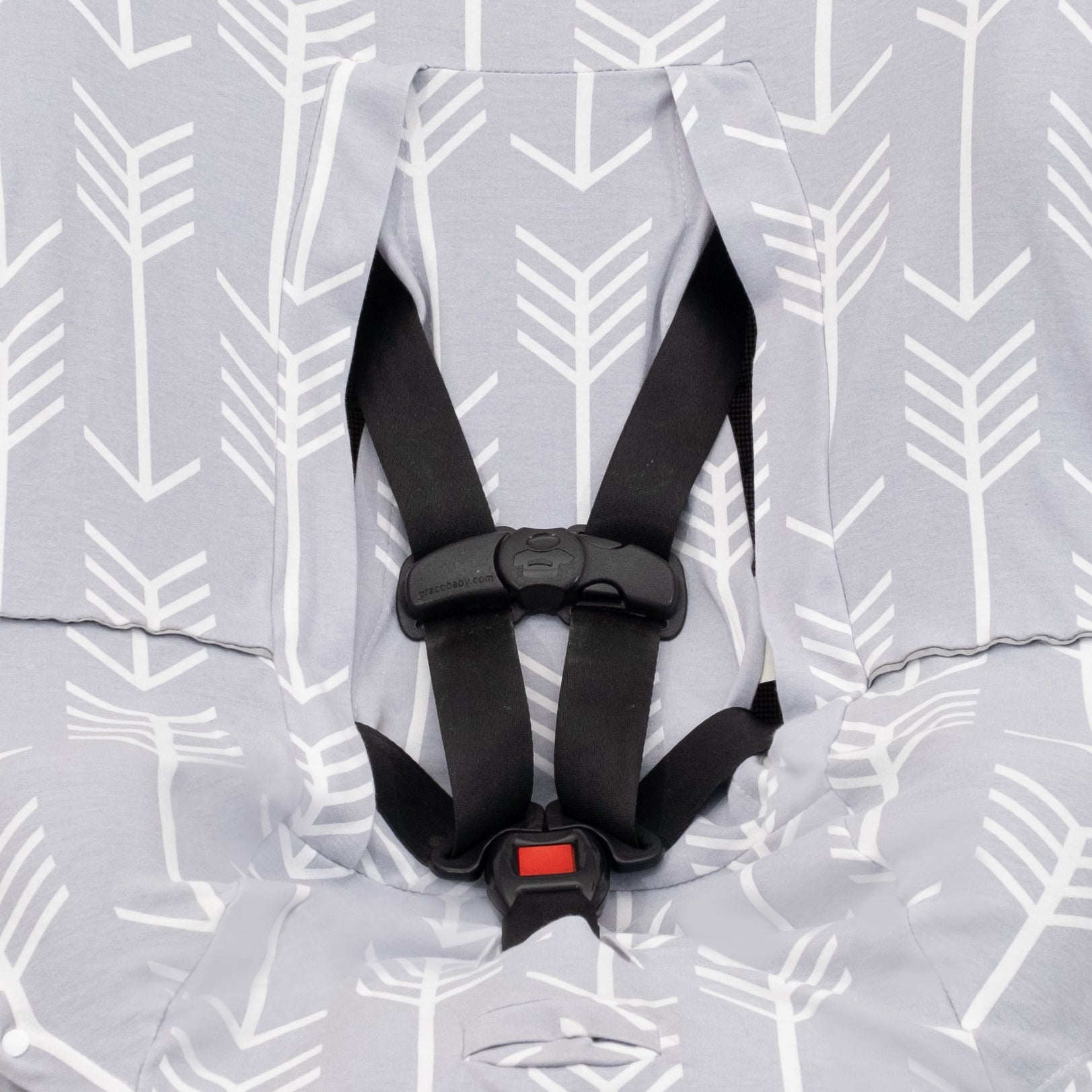 NIKO Easy Wash Children's Car Seat Cover in 100% Cotton Jersey, Grey with White Arrow Print
