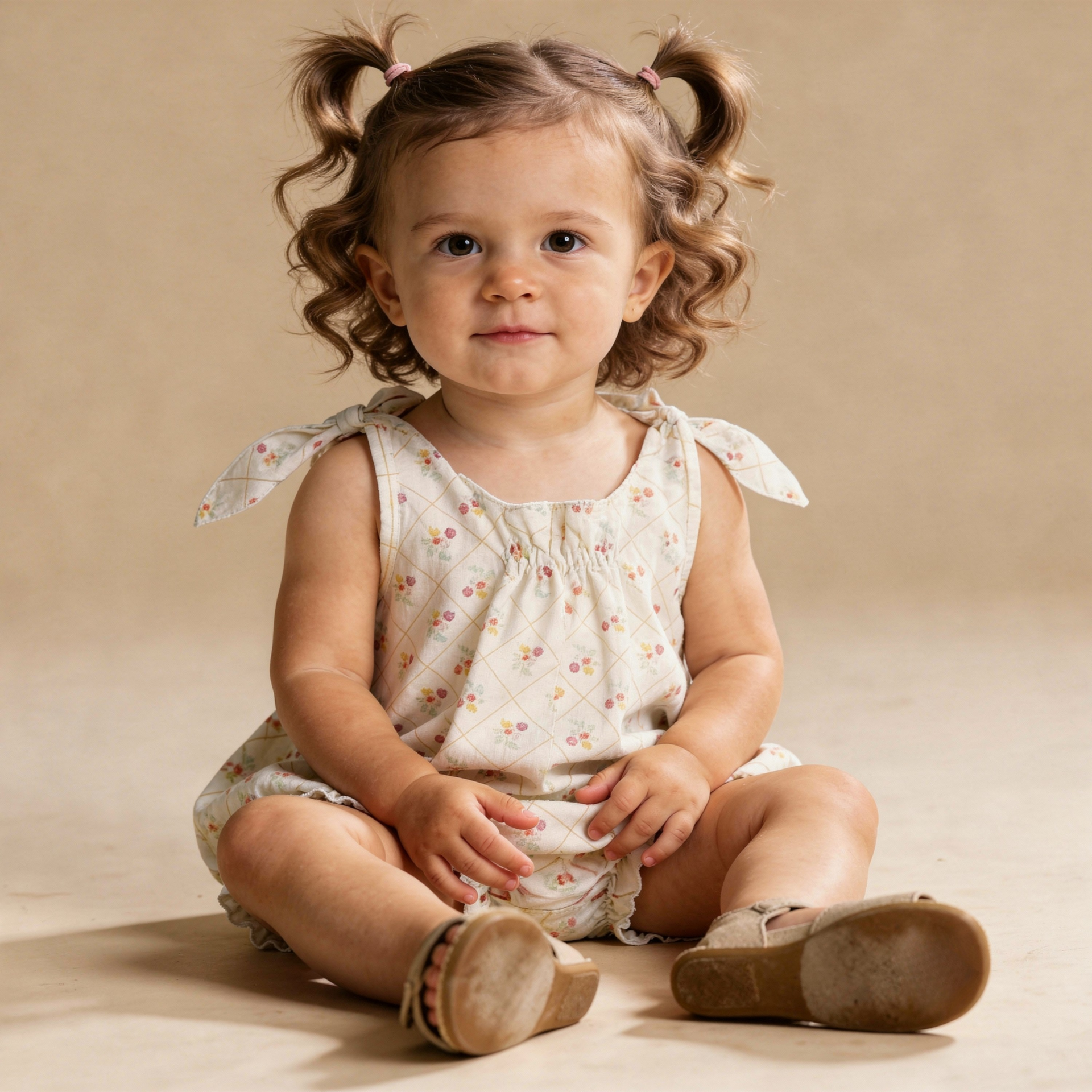 Organic Tie Shoulder Bubble Romper - Spring Weave