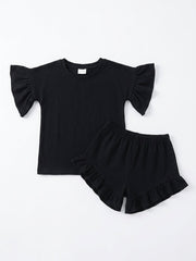 Black ruffle set