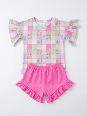 Floral patchwork ruffle set