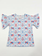 God bless the USA ruffle tee