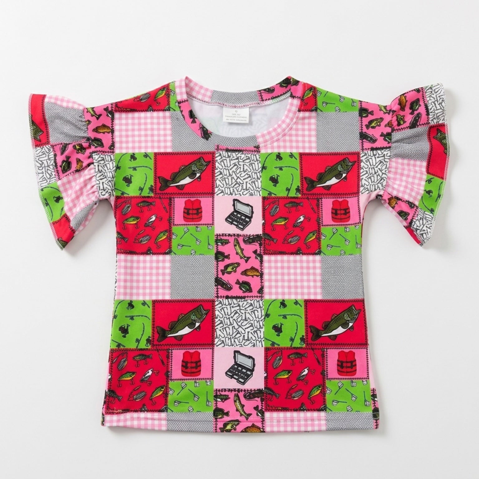Pink fishing ruffle tee