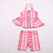 Strawberry stripes Biker set / adjustable straps
