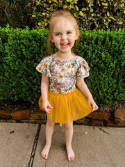 Vintage floral bow back leotard