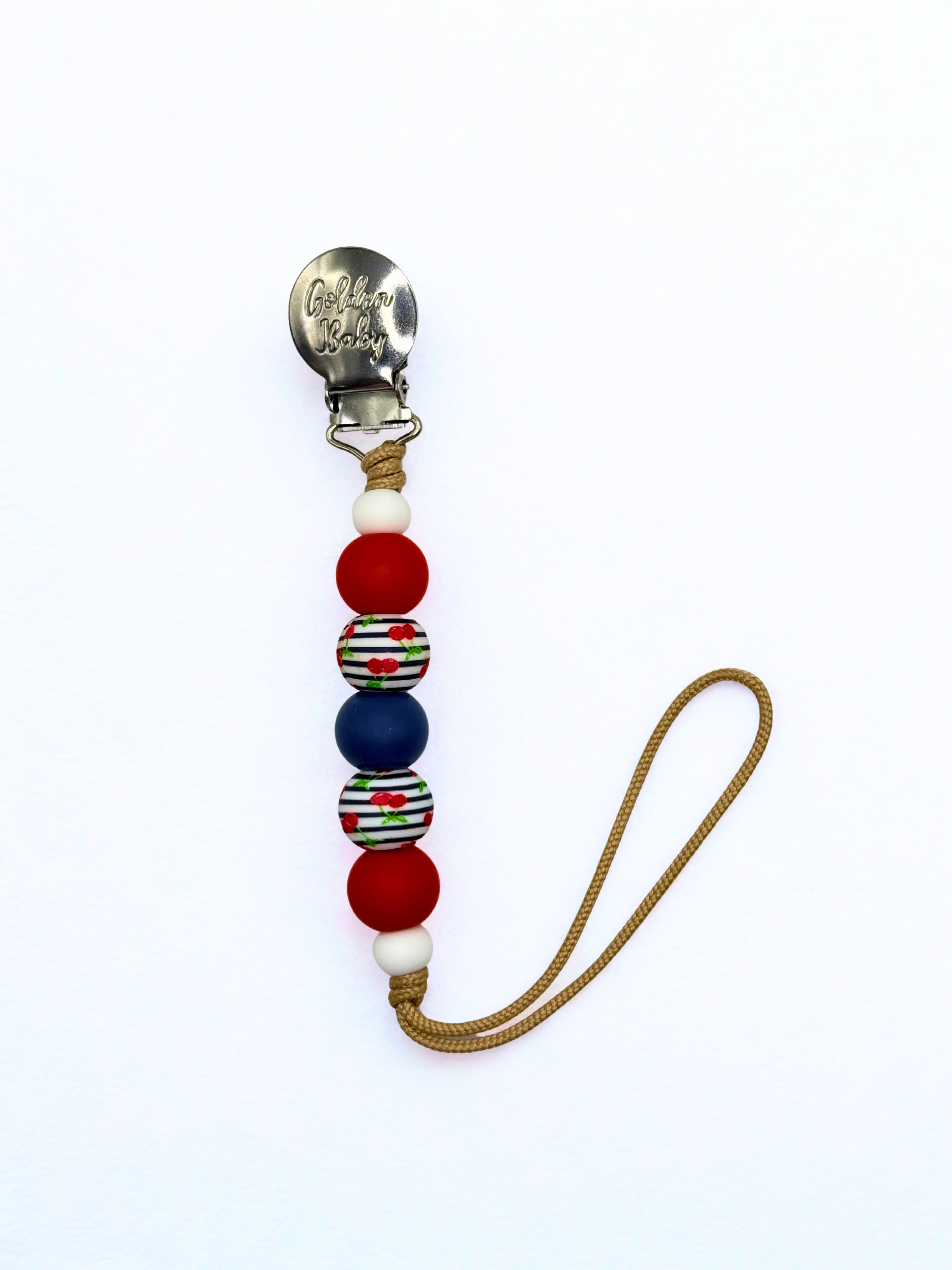 Pacifier Clip // Cherries Jubilee