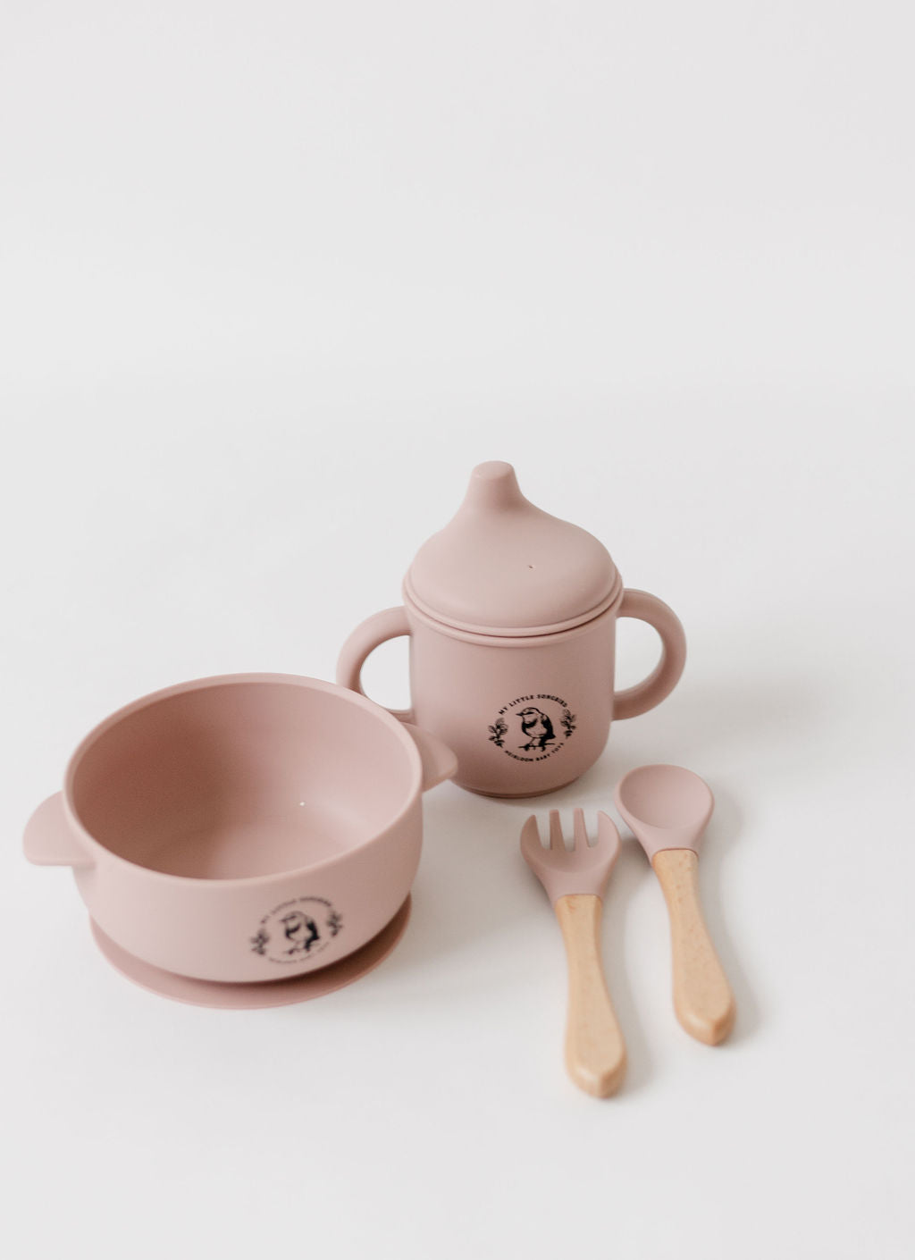 Silicone and Wooden Spoon & Fork Set