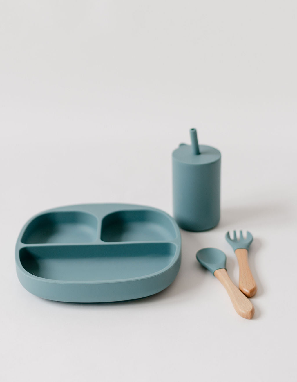 Silicone and Wooden Spoon & Fork Set