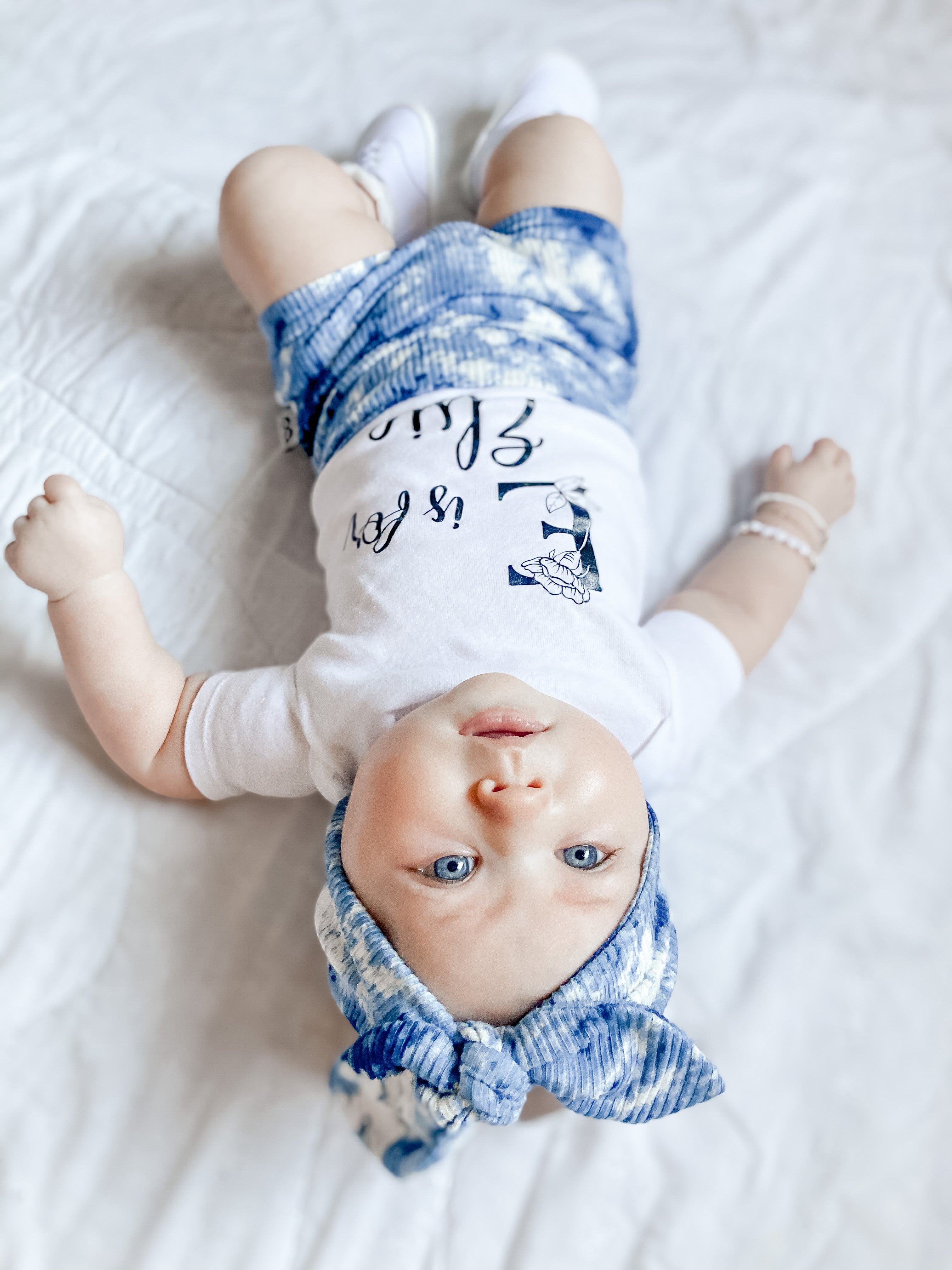 Denim Tie Dye Ribbed Headbands
