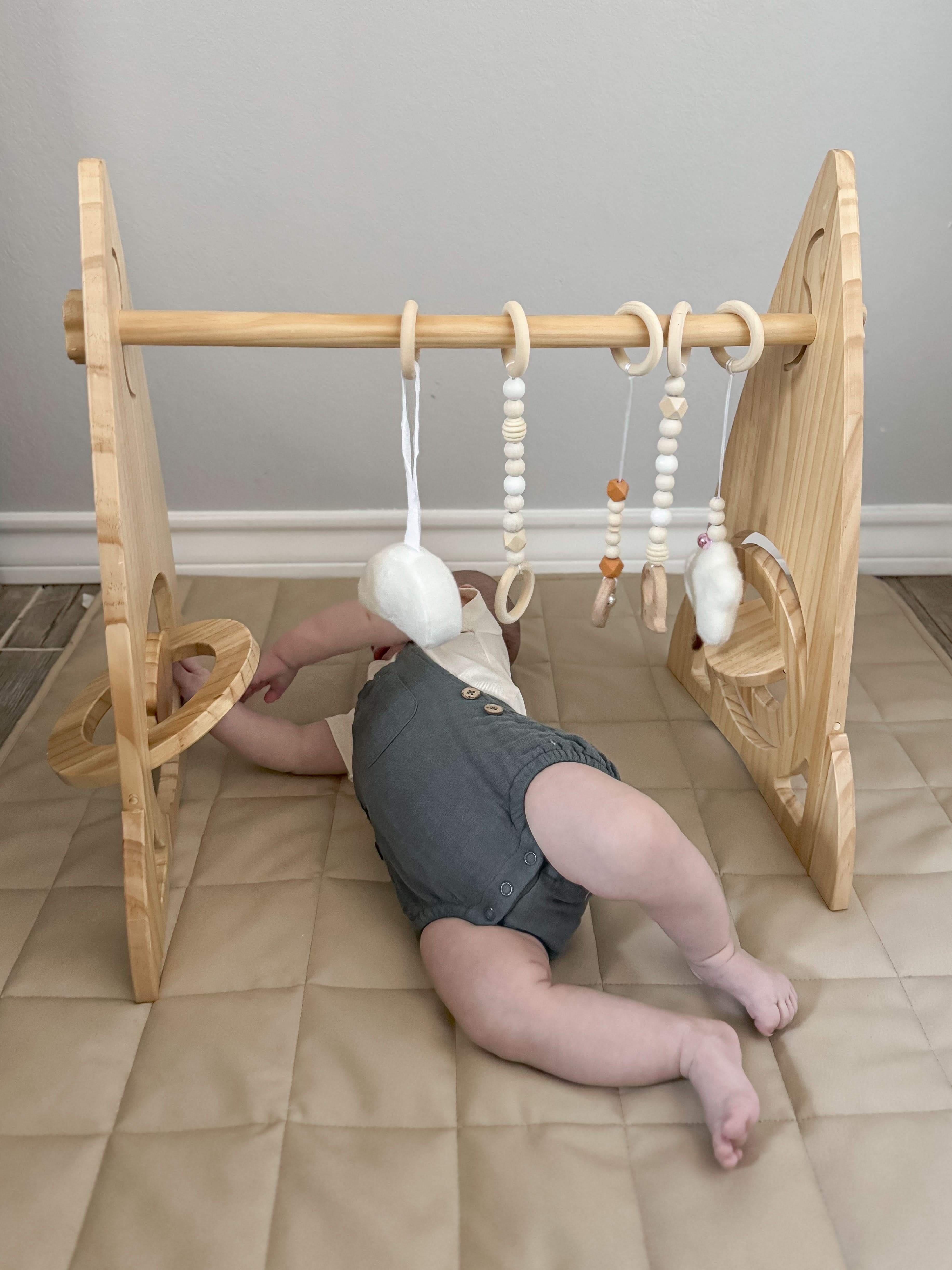 Rocket Wooden Baby Gym – Modern Montessori-Inspired Infant Play Arch