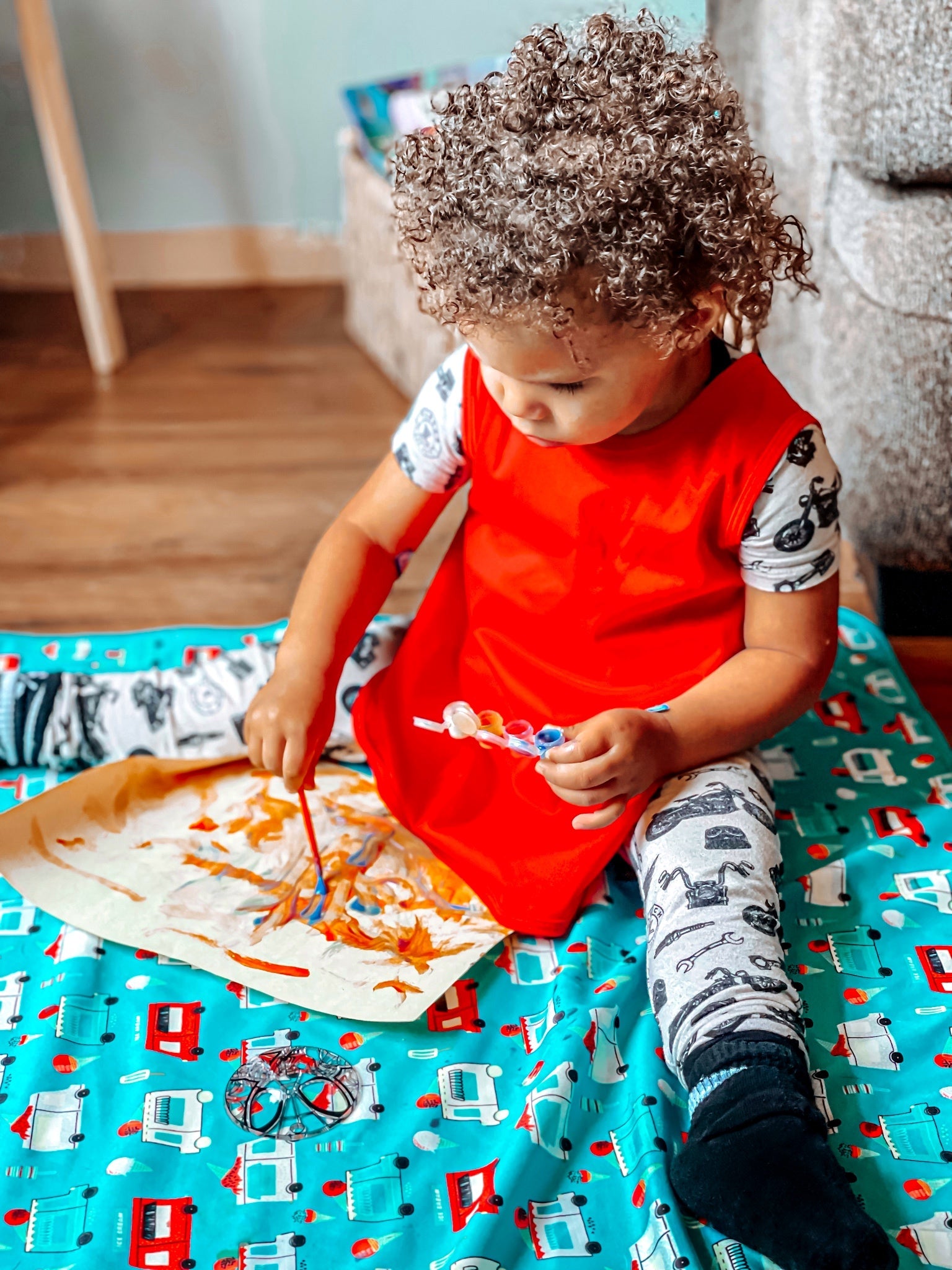 Ice Cream Truck Splash Mat - A Waterproof Catch-All for Highchair Spills and More!