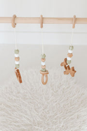 Sage green Gym toys/Wooden play gym, baby gym,