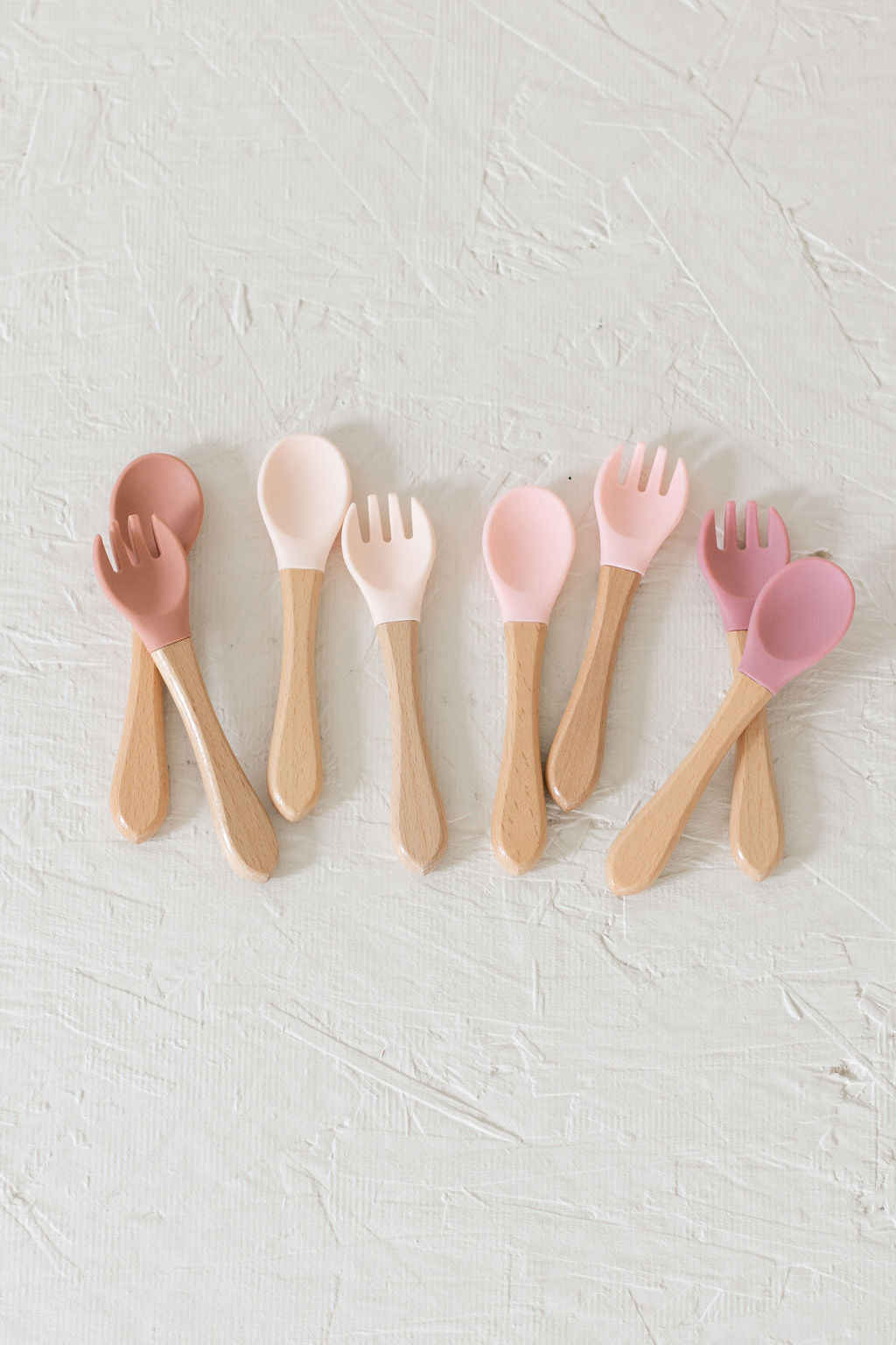 Silicone and Wooden Spoon & Fork Set