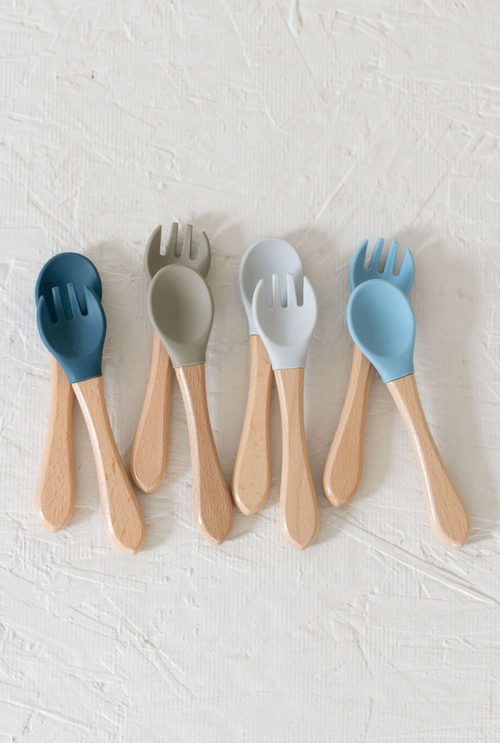 Silicone and Wooden Spoon & Fork Set