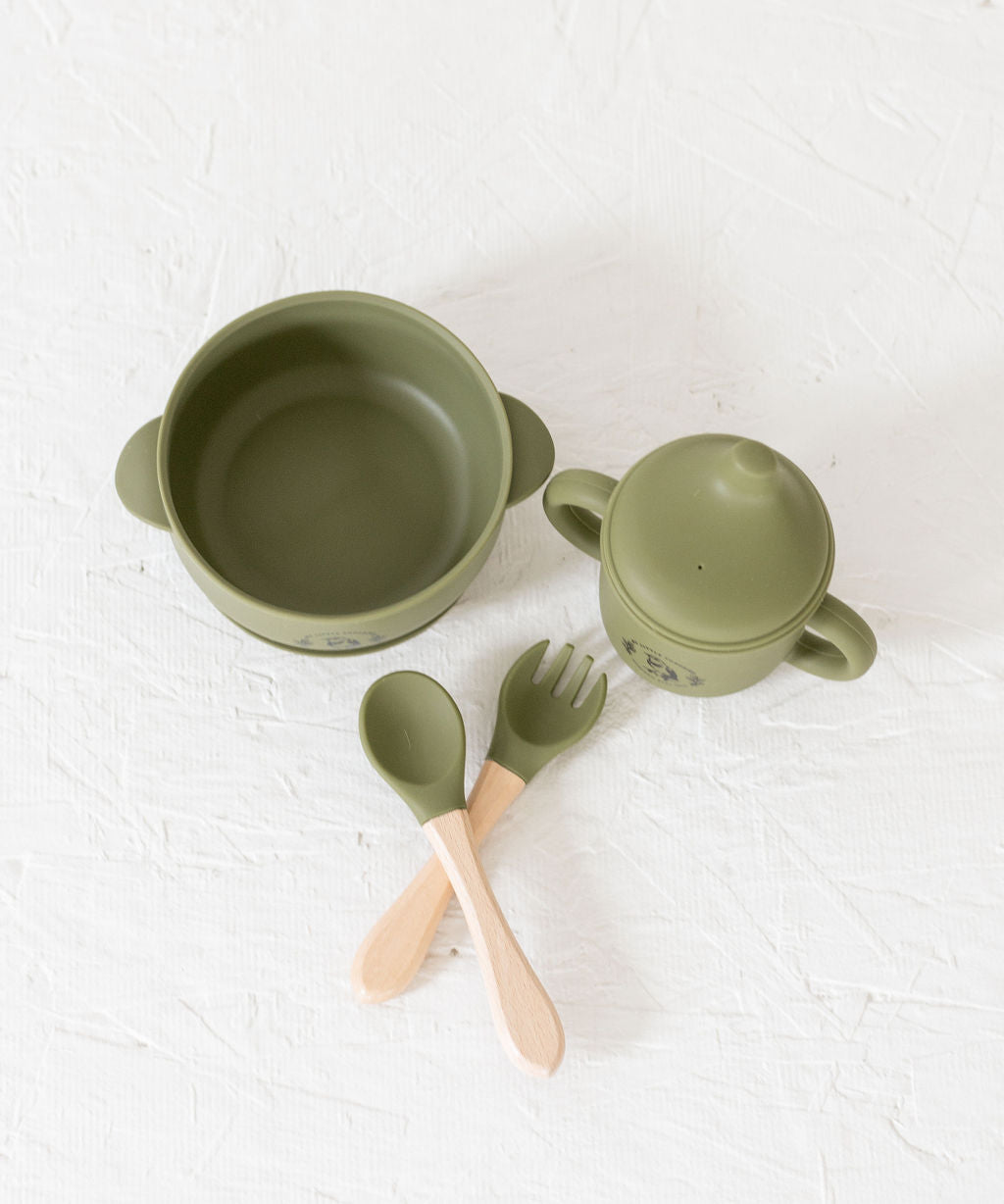 Silicone and Wooden Spoon & Fork Set