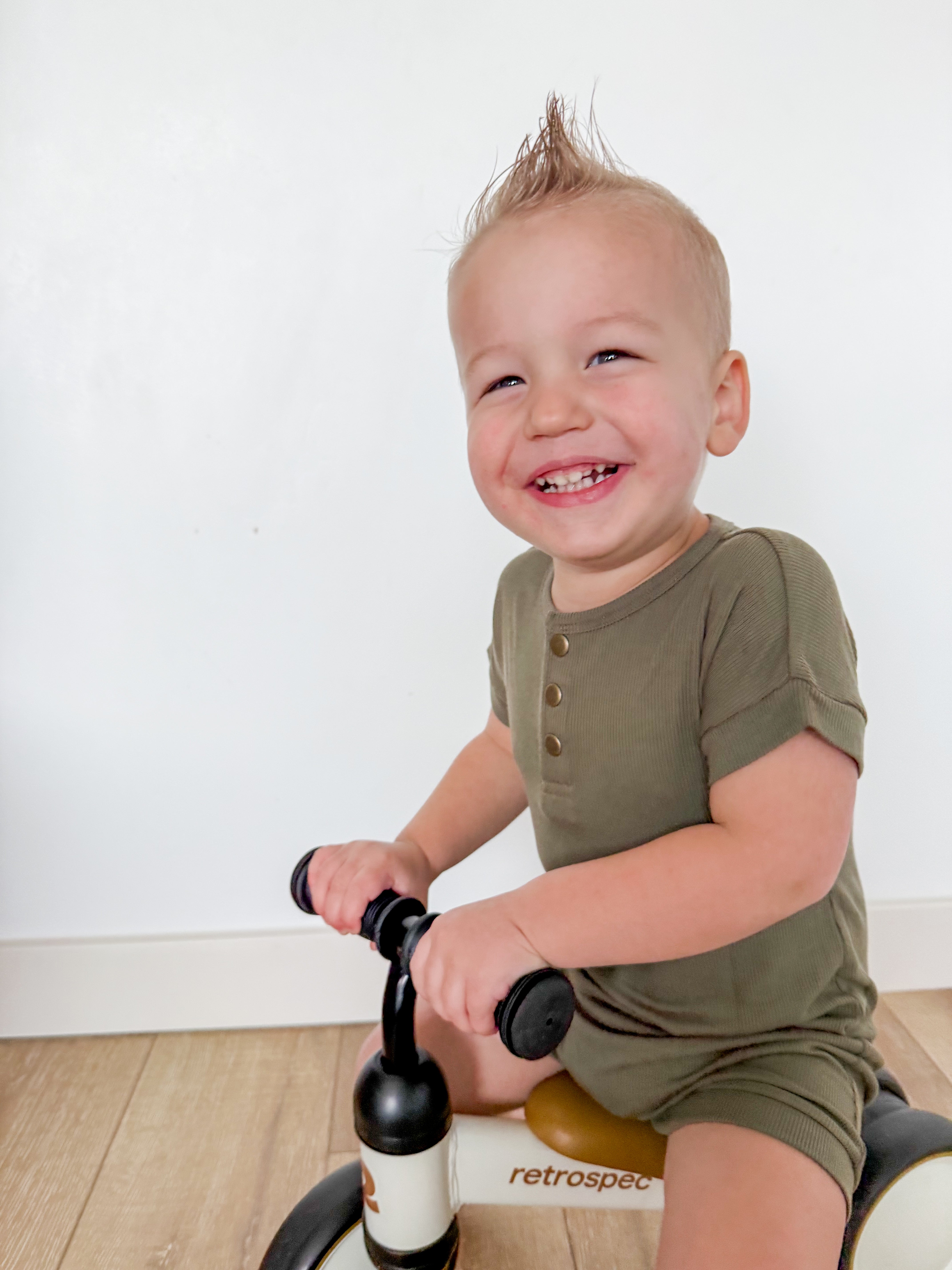 Olive Ribbed Romper