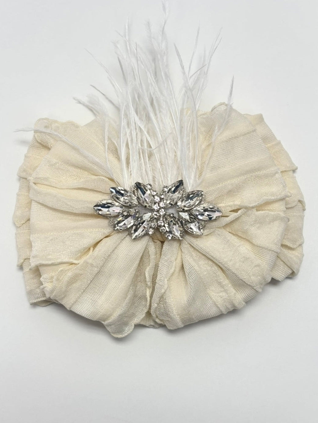 Fancy Feather Ruffled Headband
