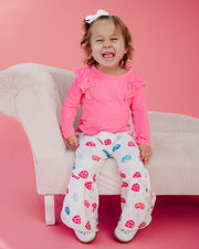 June Ruffle Shoulder Top & Leotard - Hot Pink
