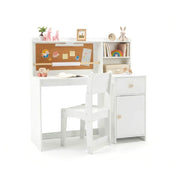 Kids Study Desk and Chair Set with Hutch and Storage
