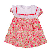LILI ROSE | Girls Pink Floral Cotton Dress & Bloomer Set