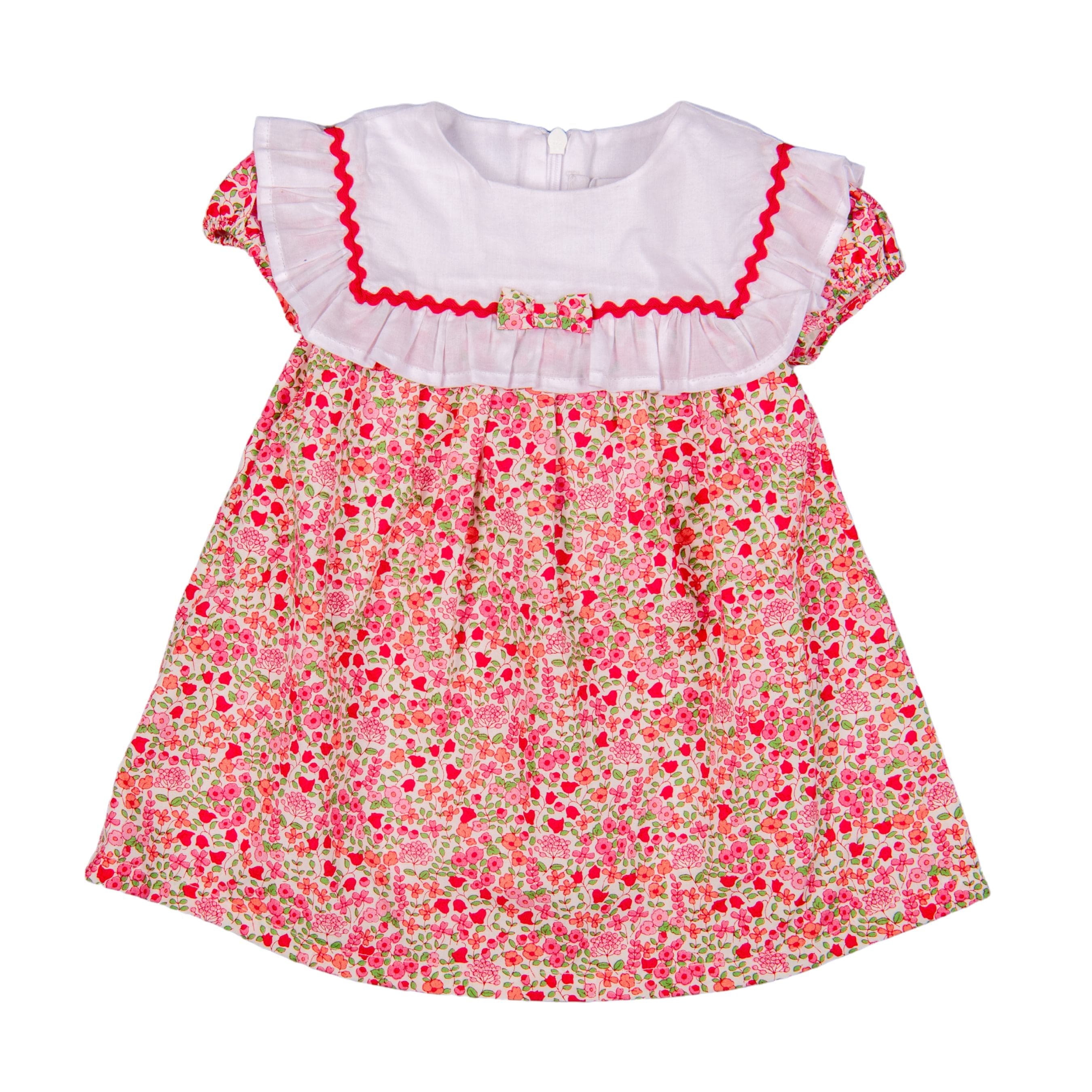 LILI ROSE | Girls Pink Floral Cotton Dress & Bloomer Set
