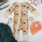 Organic Cotton Baby Pajamas 2-Way Zip Front Zipper Sleeper, Lilly