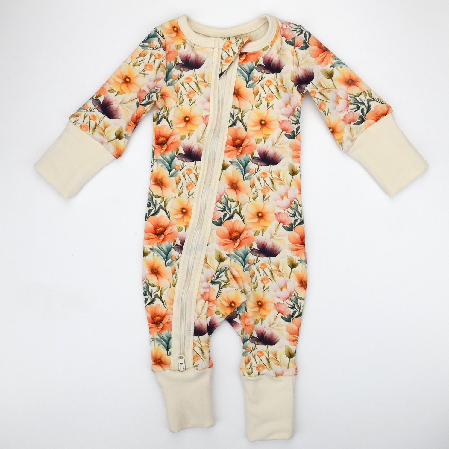 Organic Cotton Baby Pajamas 2-Way Zip Front Zipper Sleeper, Lilly