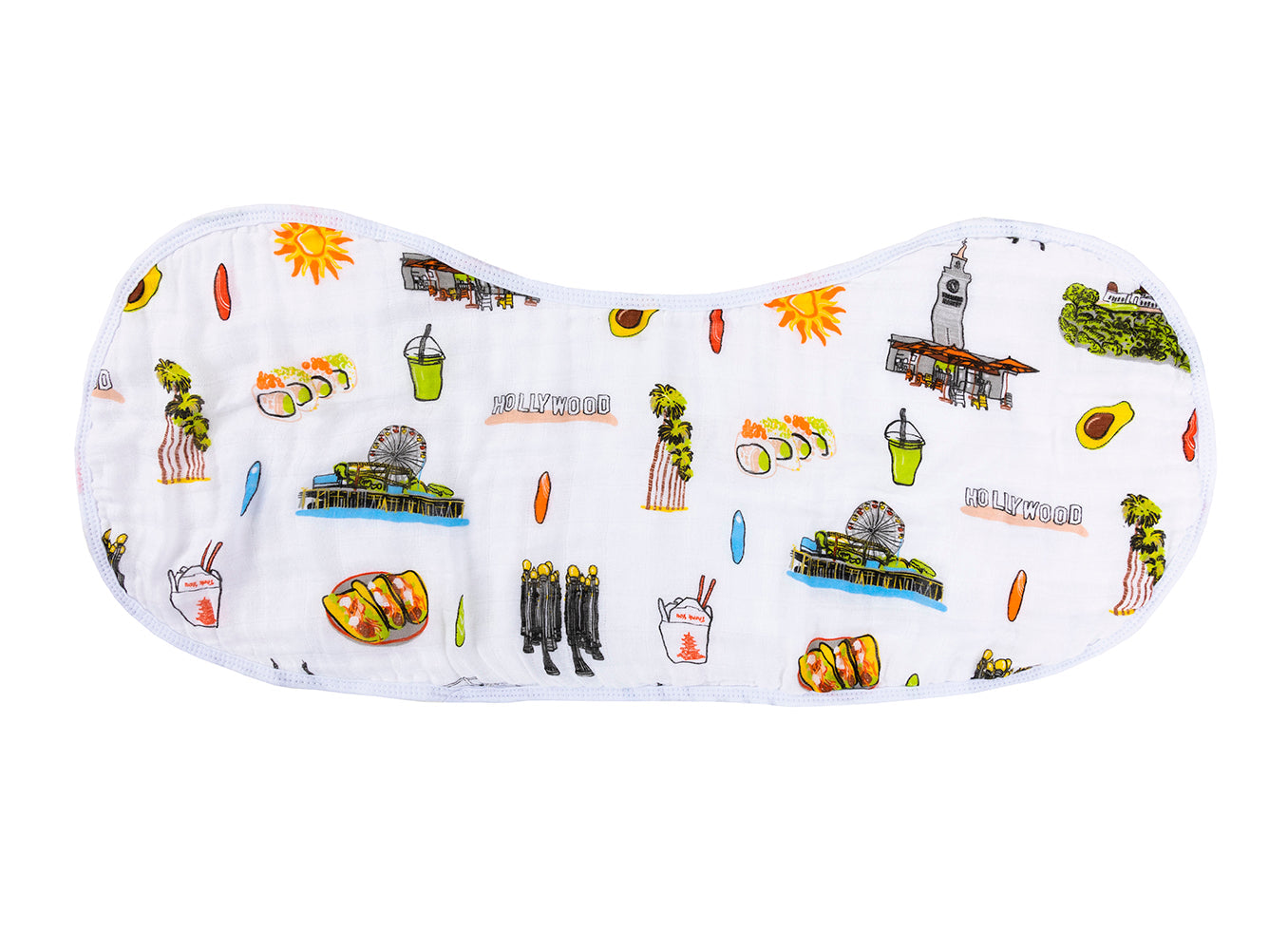 Los Angeles Newborn Gift Set: Muslin Swaddle & Bib | Organic Cotton