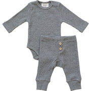 Charcoal Bodysuit Waffle Set