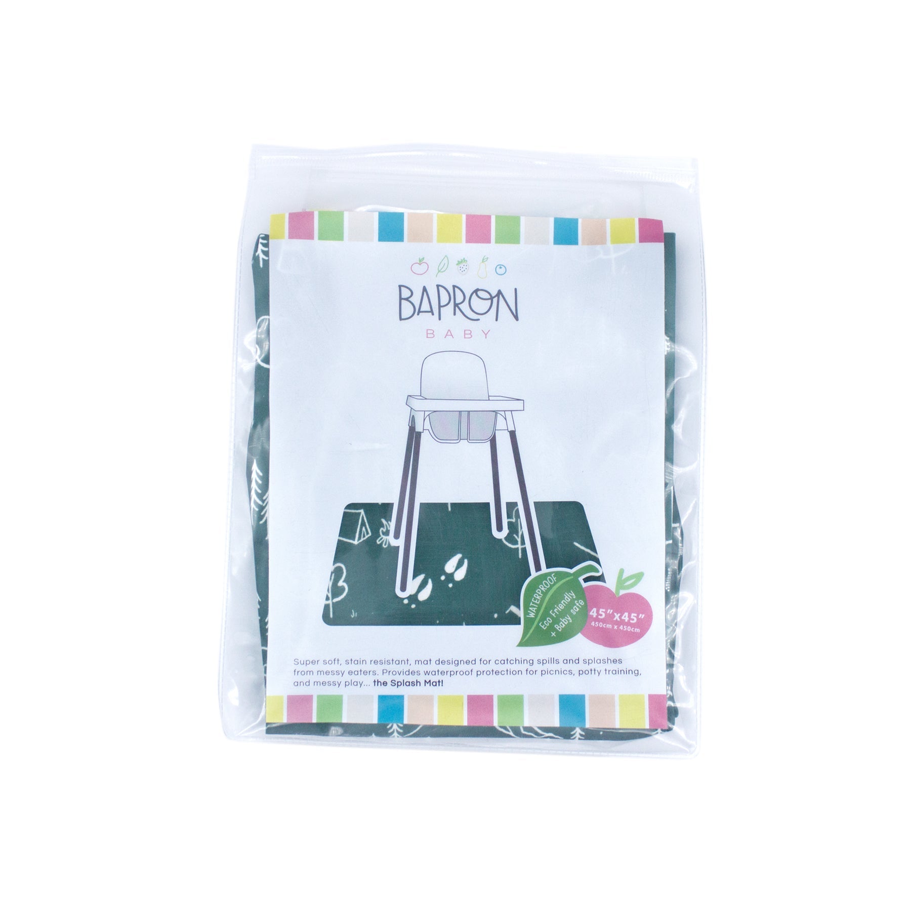 Pine Forest Splash Mat - A Waterproof Catch-All for Highchair Spills and More!