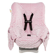 NIKO Easy Wash Children's Car Seat Cover in Pink Chevron Plush