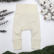 Organic Cotton High Waist Baby Pants, Natural