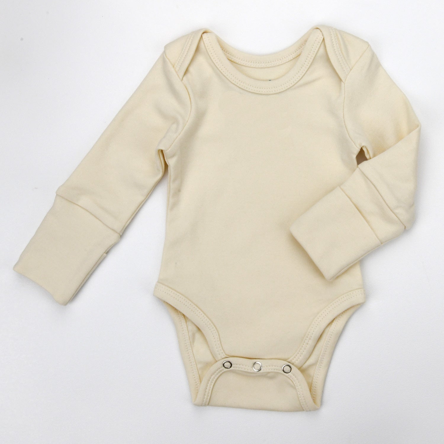 Organic Cotton Long Sleeve Baby Bodysuit, Natural