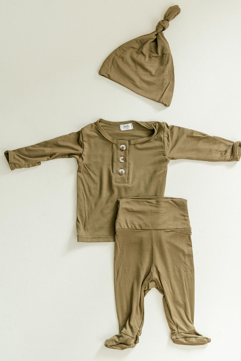 Newborn Boy Outfit Set - Army Green | Baby Boy Coming Home Outfit
