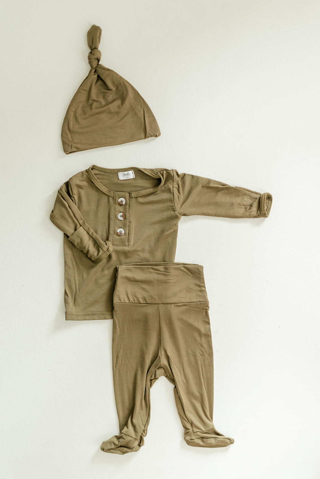 Newborn Boy Outfit Set - Army Green | Baby Boy Coming Home Outfit