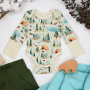 Organic Cotton Long Sleeve Baby Bodysuit, North