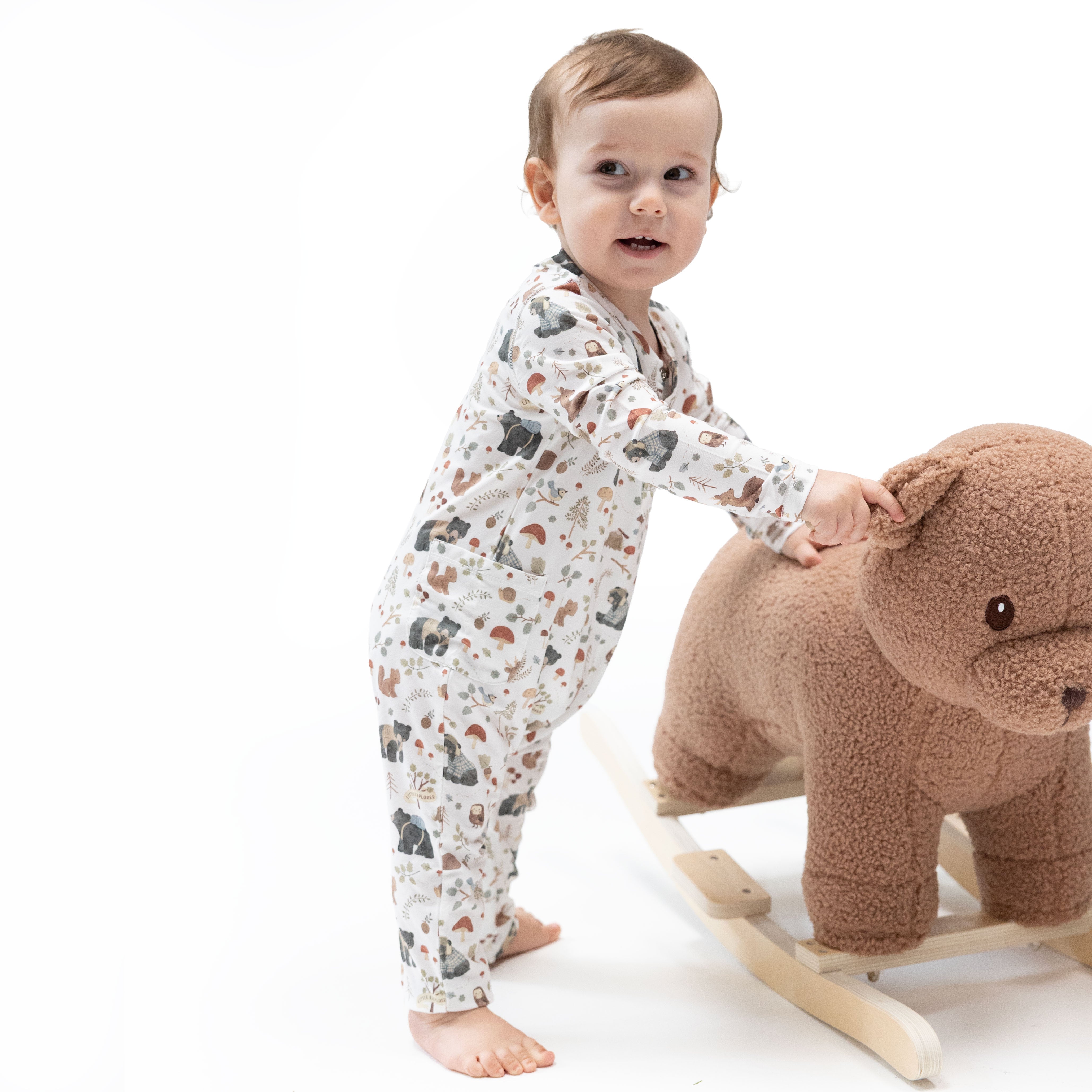 Southern Woodland Animals Green - Uni Romper