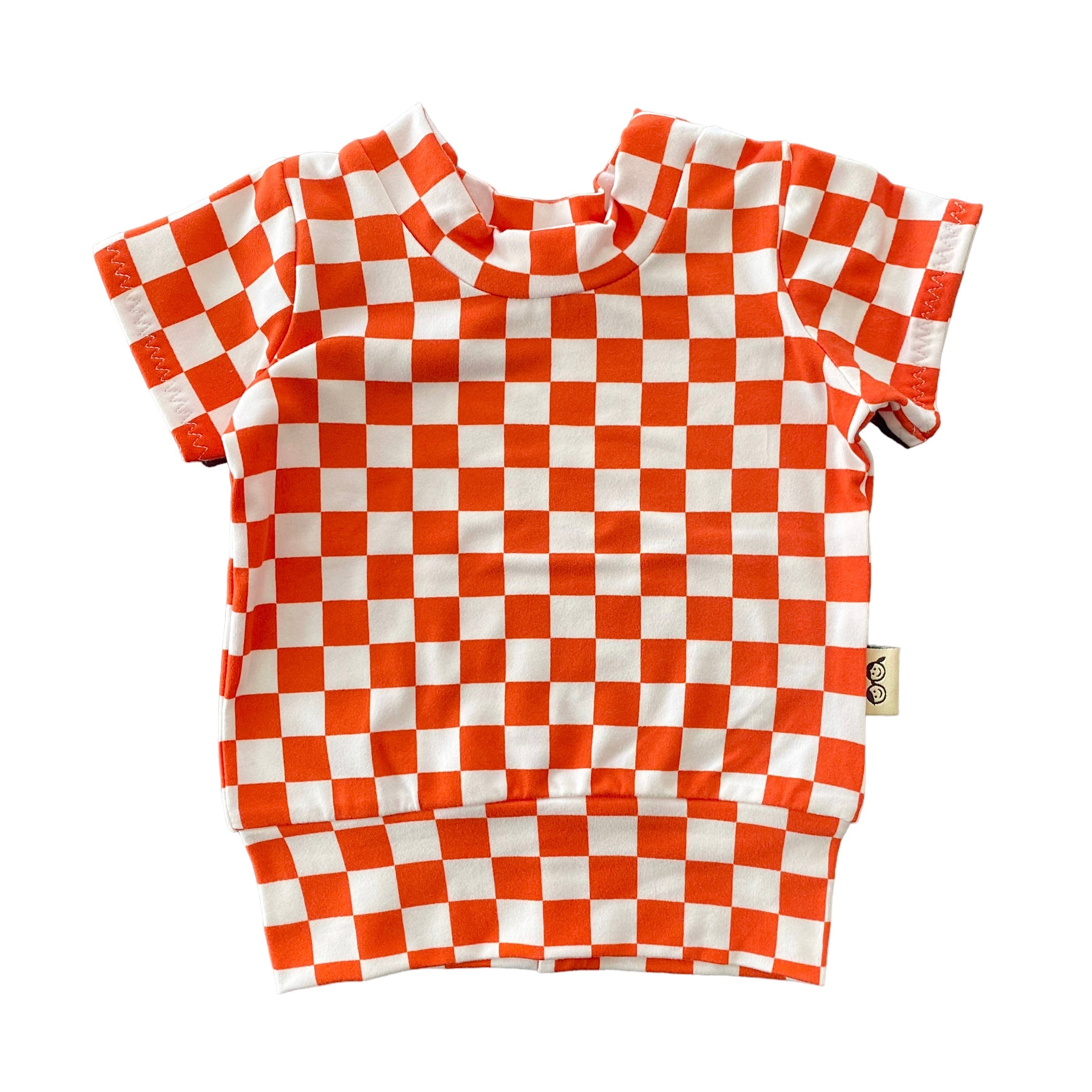 Orange Retro Checkered Summer Lounge Set