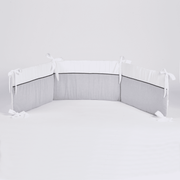 PETIT MARIN | Boys White & Grey Cotton Bed Bumper
