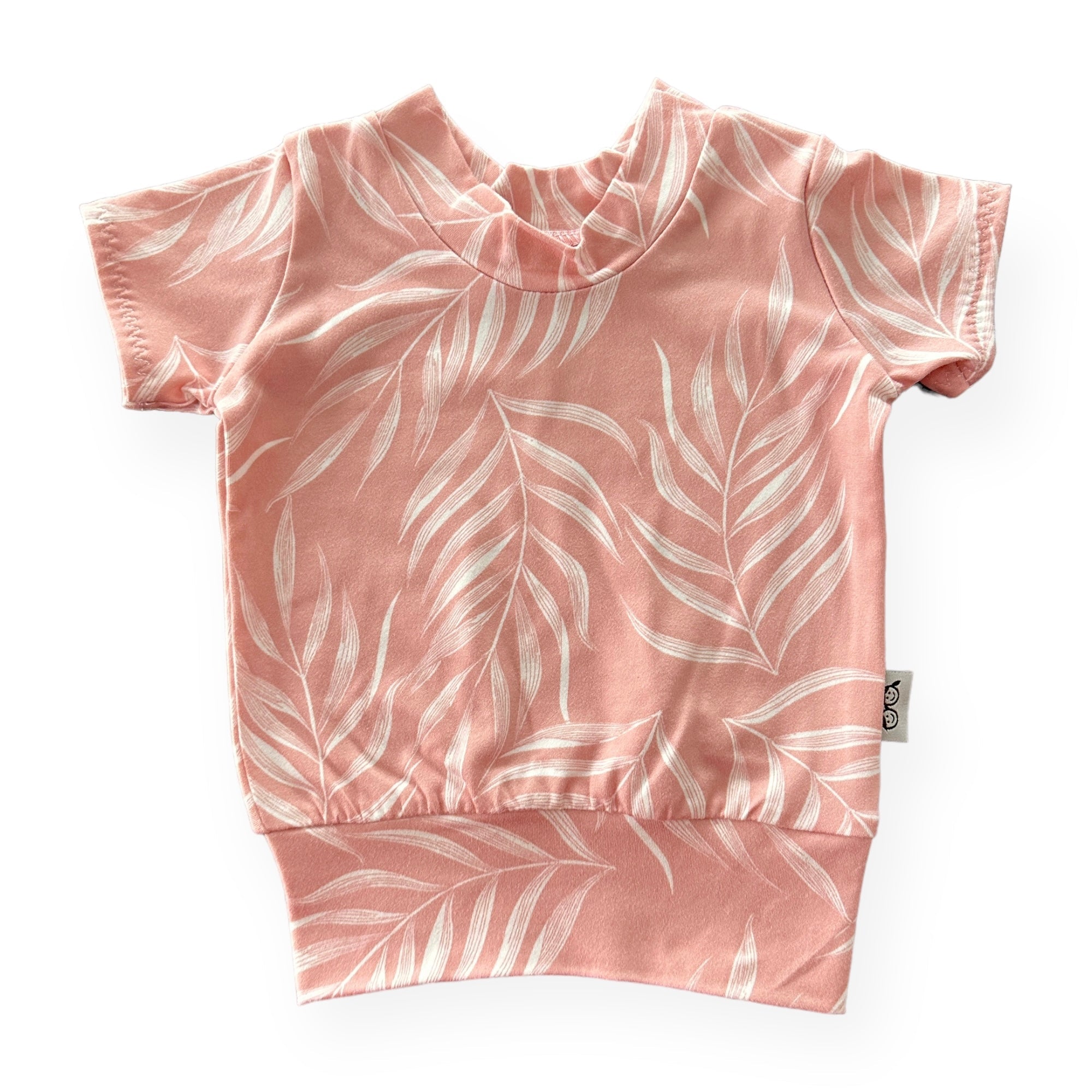 Pink Pampas Leaves Biker Shorts Lounge Set