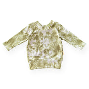 Olive Green Tie Dye Ribbed Lounge Top