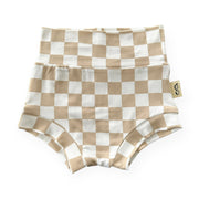 Taupe Retro Checkered Bummies