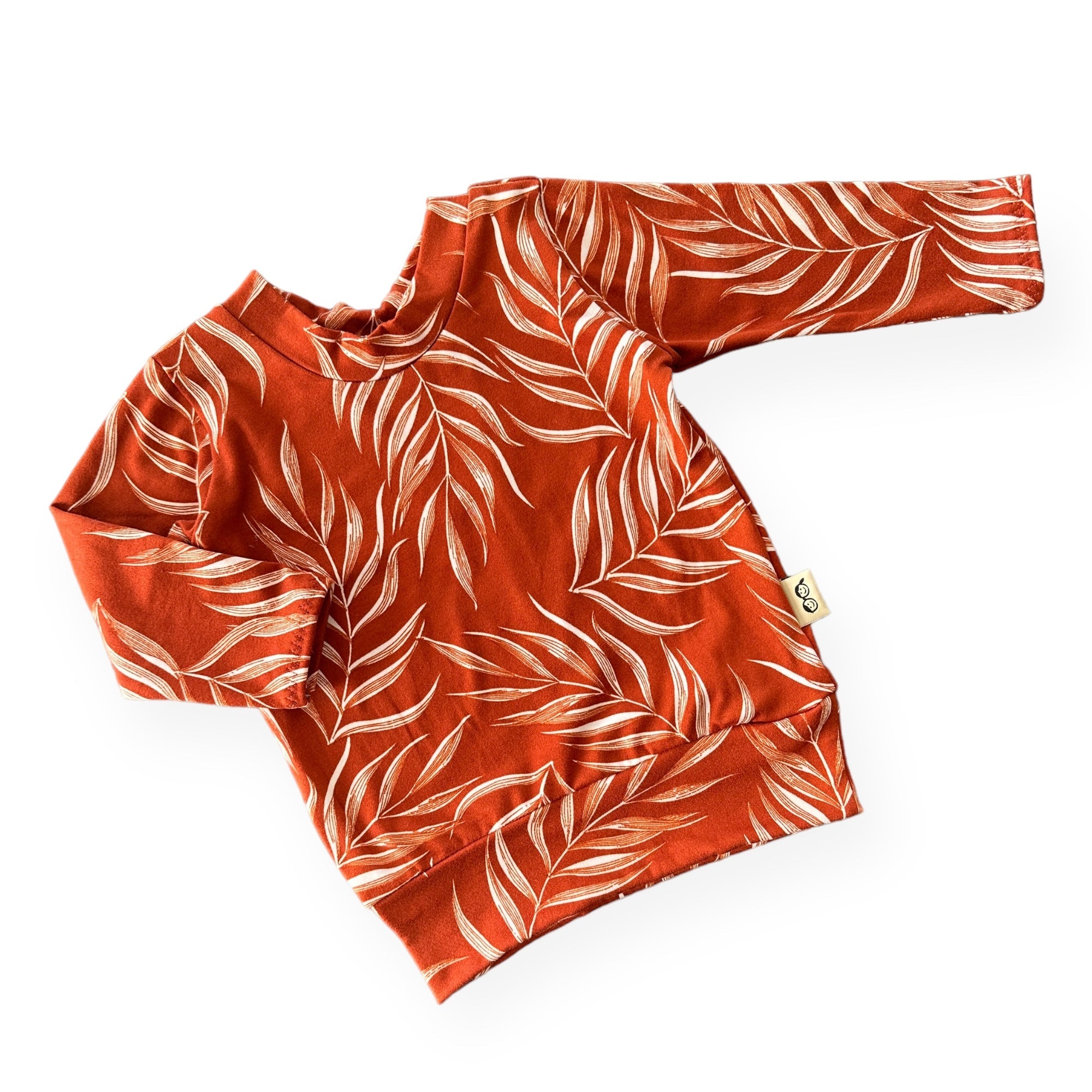Burnt Orange Pampas Leaves Lounge Top