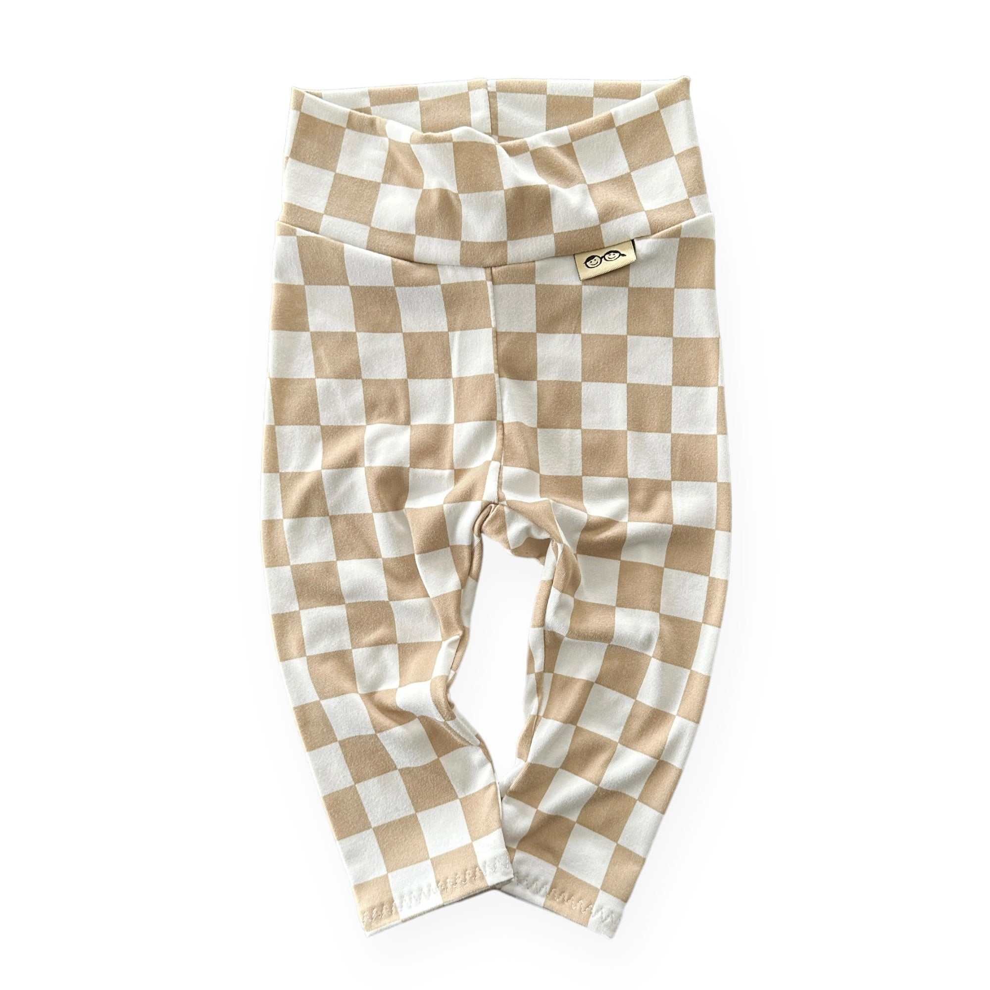 Taupe Retro Checkered Leggings