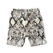 Grey Snake Print Biker Shorts